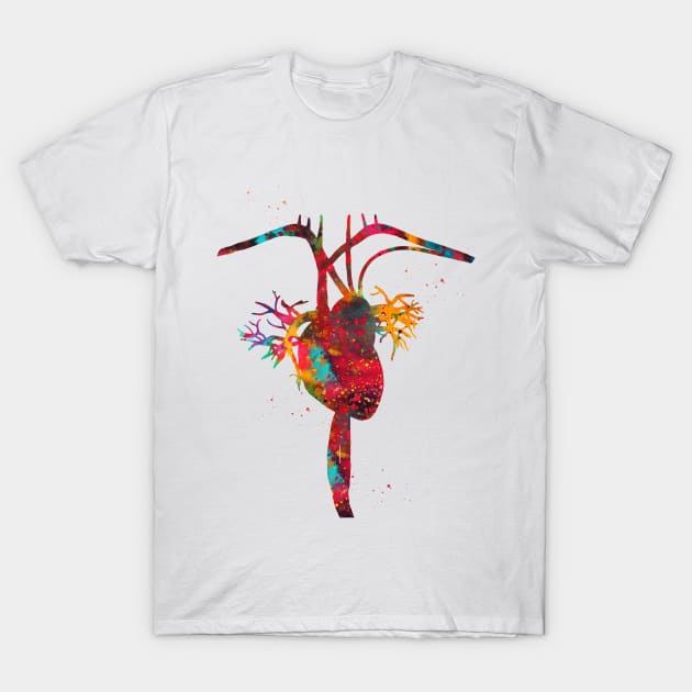 Heart anatomy T-Shirt by erzebeth